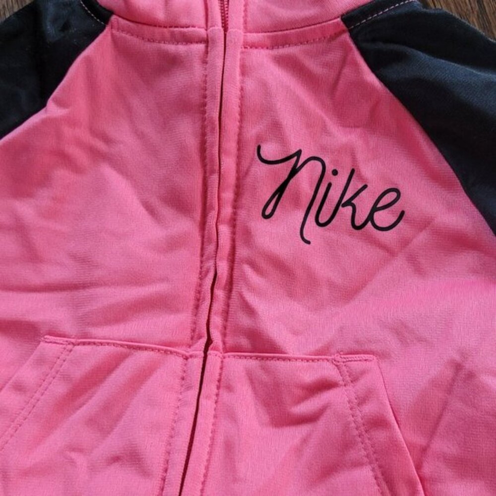 Nike Kid's Pink  Black 2-Piece Long Sleeve Sweater  Sweatpant Set Size 18M - Picture 3 of 9